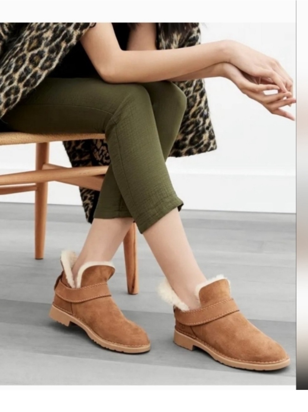 UGG McKay Chestnut Suede Ankle Boots Size 8 Fully Sherpa Lined EUC
